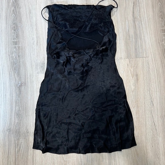 Zara NWT satin black bodycon dress - Picture 3 of 4